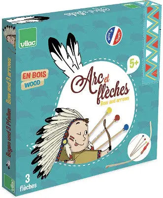 Arc démonté + 3 flèches en boîte cible