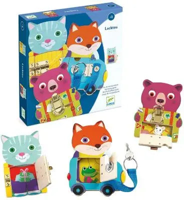 Jeu de manipulation Locktou, jouet en bois pour enfants Djeco