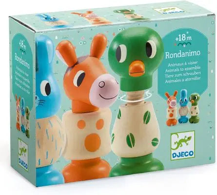Rondanimo jeu vissage Djeco, jouet en bois éducatif pour bébé