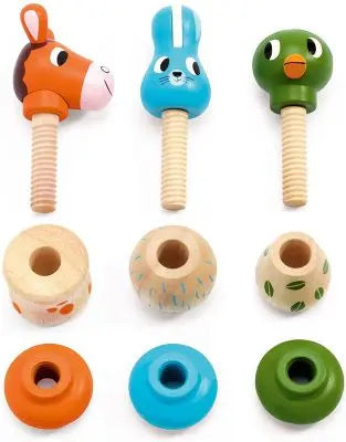Rondanimo jeu vissage Djeco, jouet en bois éducatif pour bébé
