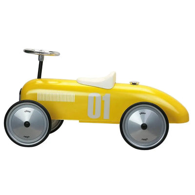 Porteur voiture vintage jaune