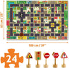 Puzzle en bois Ville avec panneaux de signalisation