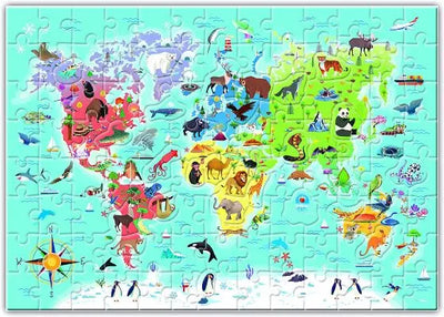 Le maxi-puzzle représentant un planisphère