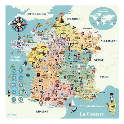 Carte de France magnétique