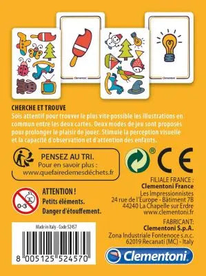 photo du dos de l'emballage du jeu Cherche et Trouve