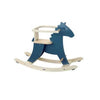 Hudada cheval à bascule en bois bleu avec arceau