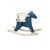 Hudada blue wooden rocking horse with hoop