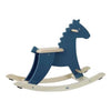 Hudada cheval à bascule en bois bleu avec arceau