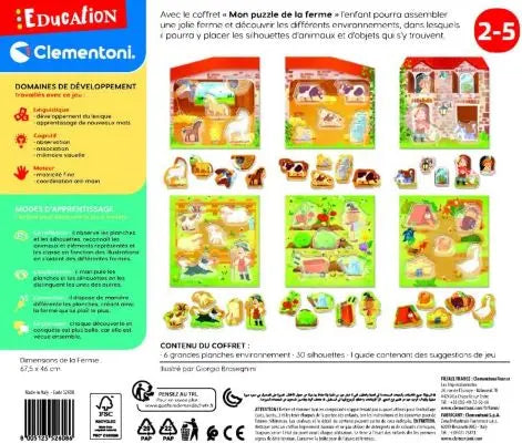 Puzzle de la ferme, jeu animaux de la ferme