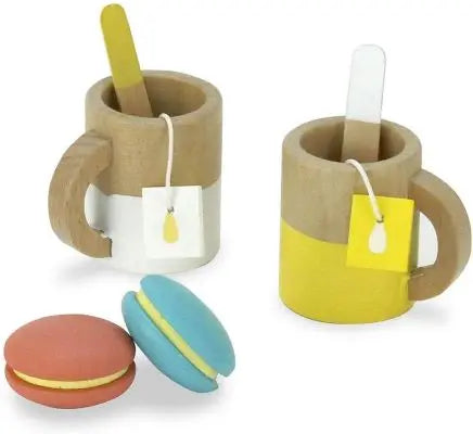 Service à thé 21 pièces, jouet imitation en bois