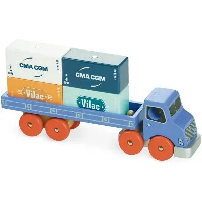Camion en bois avec 4 conteneurs
