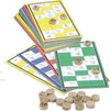 Une image de la boîte de jeu de loto ouverte avec les pièces de jeu à l'intérieur