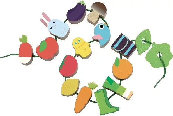 jeu de perles en bois du potager Jour de récolte