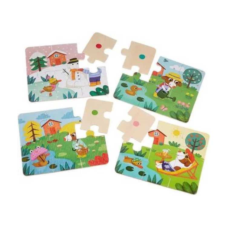 Puzzle enfant 4 ans - Puzzle saisons paysage, jouet enfant 4 ans